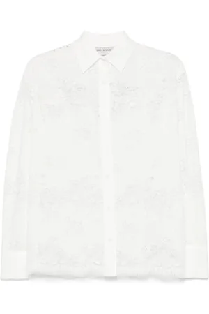 Ermanno Firenze Blouse à fleurs brodées