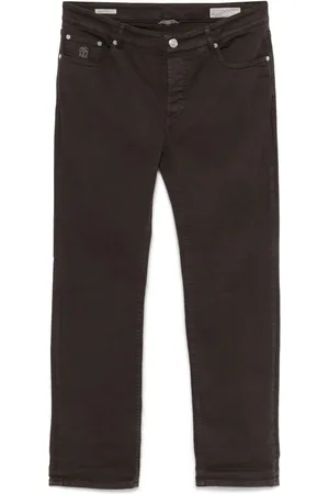 Brunello Cucinelli Jean à ourlet retroussé