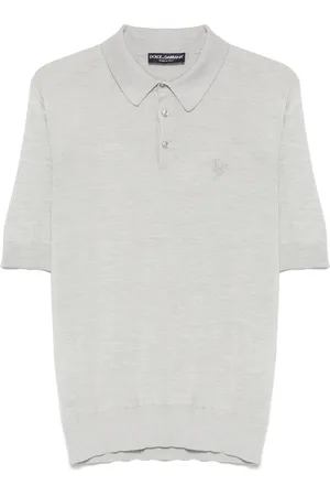 Dolce & Gabbana Polo en soie à logo brodé