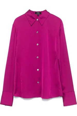 THEORY Blouse en crêpe à boutonnière