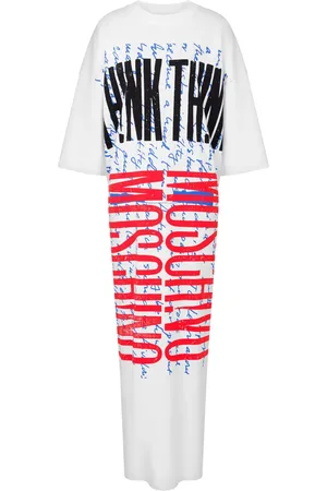 Moschino Robe longue à manches courtes