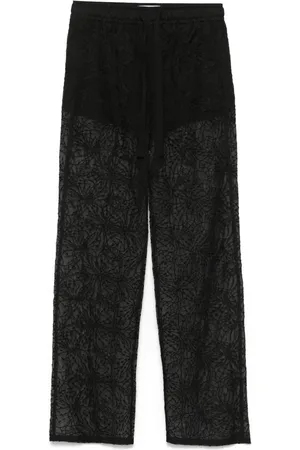GENNY Pantalon en organza à fleurs brodées