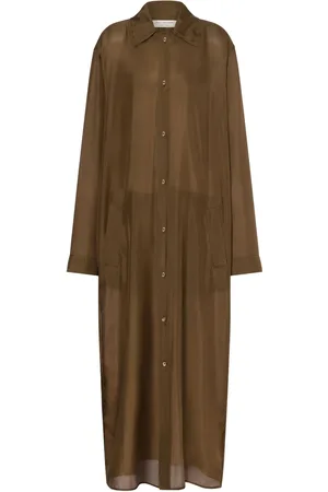 Serafini Manteau en soie à simple boutonnage