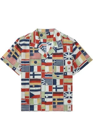 BODE Chemise en lin à drapeau imprimé