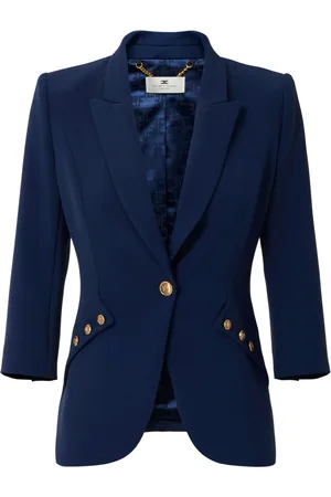 Elisabetta Franchi Blazer en crêpe à boutons à logo