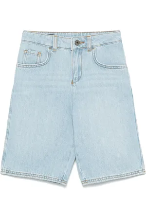 Emporio Armani Short en jean à plaque logo