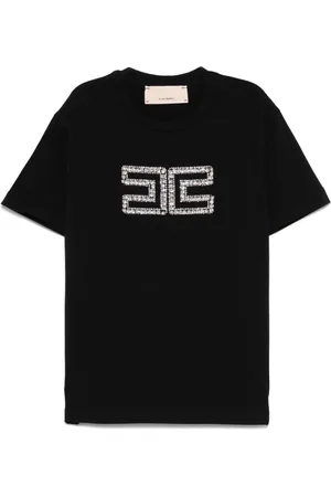Elisabetta Franchi T-shirt à logo orné de cristal