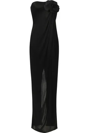 Elisabetta Franchi Robe longue à appliques fleurs