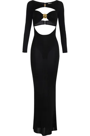 Elisabetta Franchi Robe longue en jersey à ornements