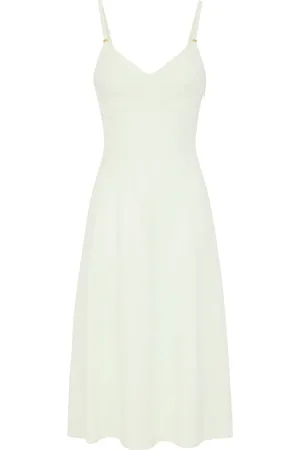 Elisabetta Franchi Robe mi-longue en crêpe à détail de laçage