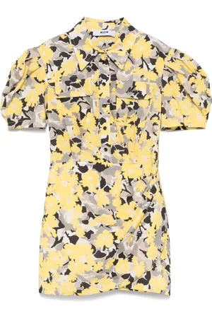 Msgm Robe à fleurs imprimées