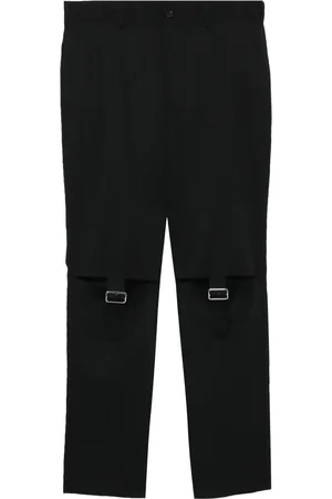 Comme des Garçons Pantalon droit en satin à détail de sangle