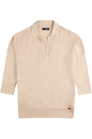 FAY Polo en maille torsadée
