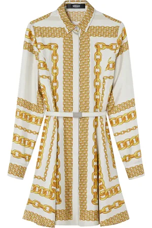 VERSACE Robe-chemise Treasure en soie à coupe mi-longue