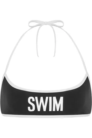 Moschino Haut de bikini à slogan imprimé