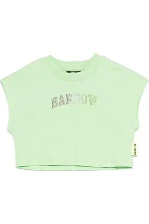 BARROW T-shirt crop à logo strassé