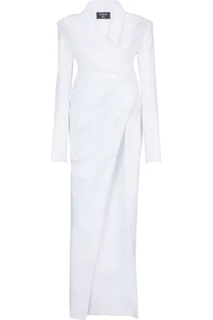 Balmain Robe fendue à coupe longue