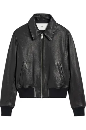Ami Veste en cuir à fermeture zippée