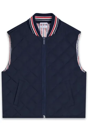 Thom Browne Gilet matelassé à plaque logo