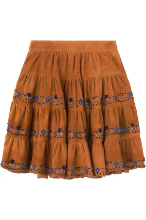 ERMANNO SCERVINO Chemise en daim à fleurs brodées