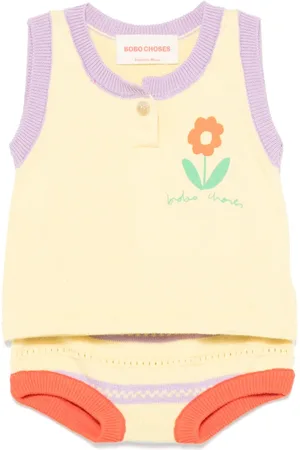 Bobo Choses Lot haut-pantalon en maille à fleurs