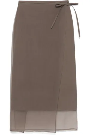 Brunello Cucinelli Jupe mi-longue à design portefeuille