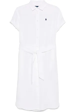 Ralph Lauren Robe mi-longue Oxford à taille ceinturée