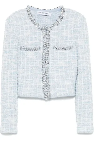 Self-Portrait Cardigan à carreaux