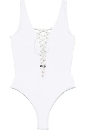 Noire Swimwear Maillot de bain à détail de laçage
