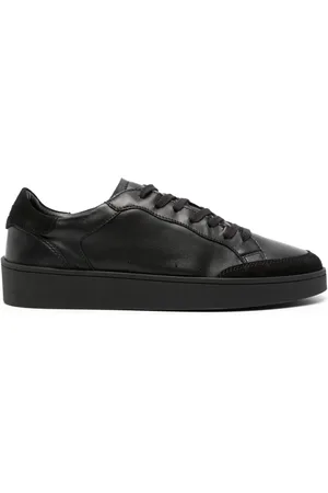 CANALI Baskets en cuir à empiècement en daim