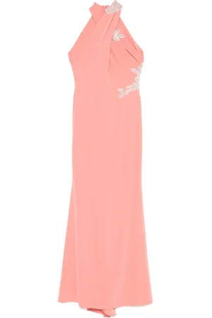Cristallini Robe longue en crêpe stretch