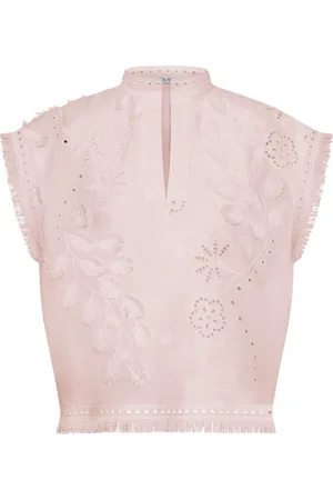 Alberta Ferretti Haut à fleurs brodées