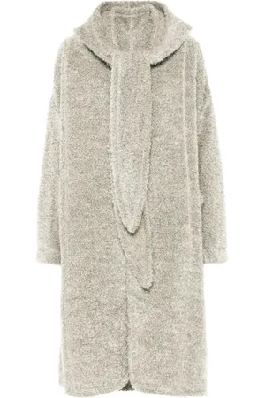 Issey Miyake Manteau en laine à taille ceinturée