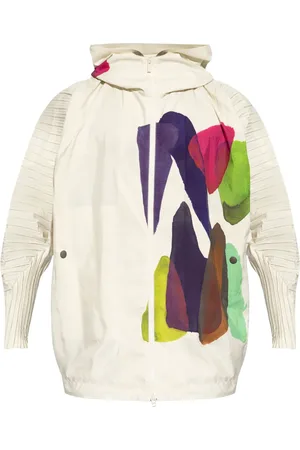 Issey Miyake Veste imprimée à capuche