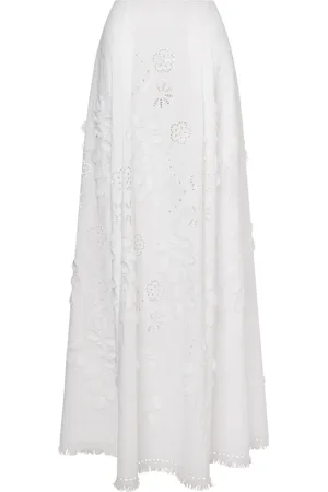 Alberta Ferretti Jupe à fleurs brodées