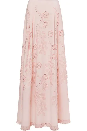 Alberta Ferretti Jupe à fleurs brodées
