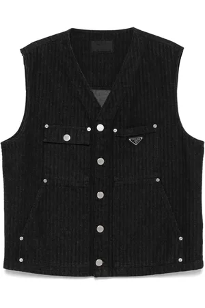 Prada Gilet en jean à chevrons