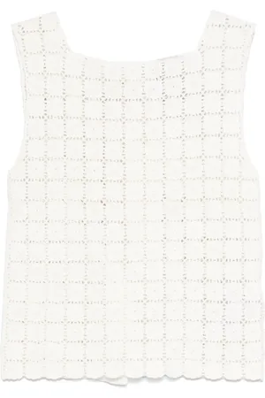 SEMICOUTURE Haut sans manches en crochet