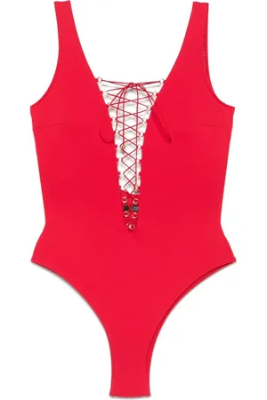Noire Swimwear Maillot de bain à détail de laçage