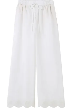 Claudie Pierlot Pantalon palazzo à broderie anglaise