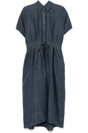 Brunello Cucinelli Robe longue à manches longues