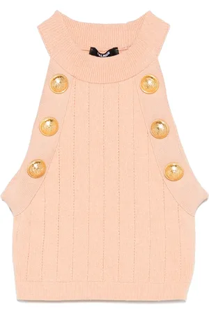 Balmain Haut crop en maille à dos-nu