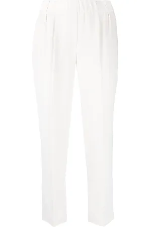 Brunello Cucinelli Pantalon cigarette à taille élastique
