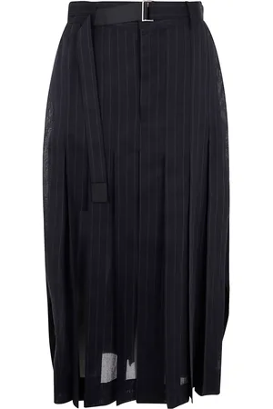 SACAI Jupe mi-longue à fines rayures