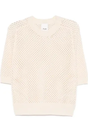 Allude T-shirt en maille ajourée