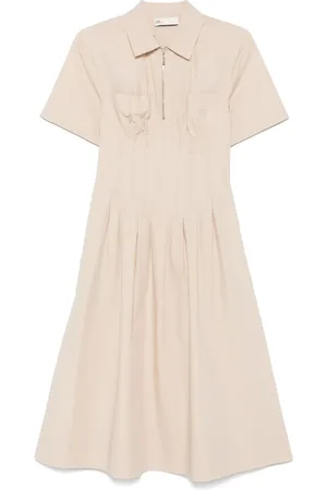 Tory Burch Robe en popeline à taille plissée