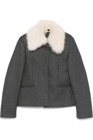 Totême Veste à col en peau lainée