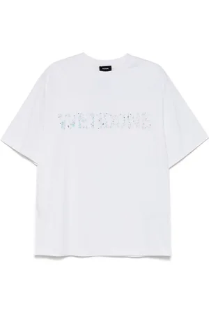 We11 Done T-shirt à logo pailleté