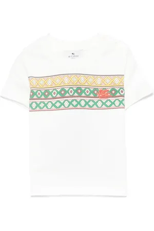 Etro T-shirt à logo Pegaso brodé en coton