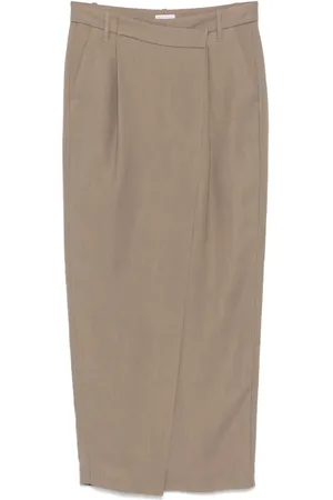 Brunello Cucinelli Jupe mi-longue à design asymétrique